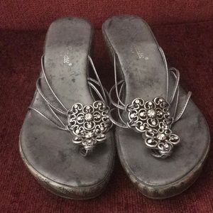 Women sandals with rhinestones Made in Italy sz 7
